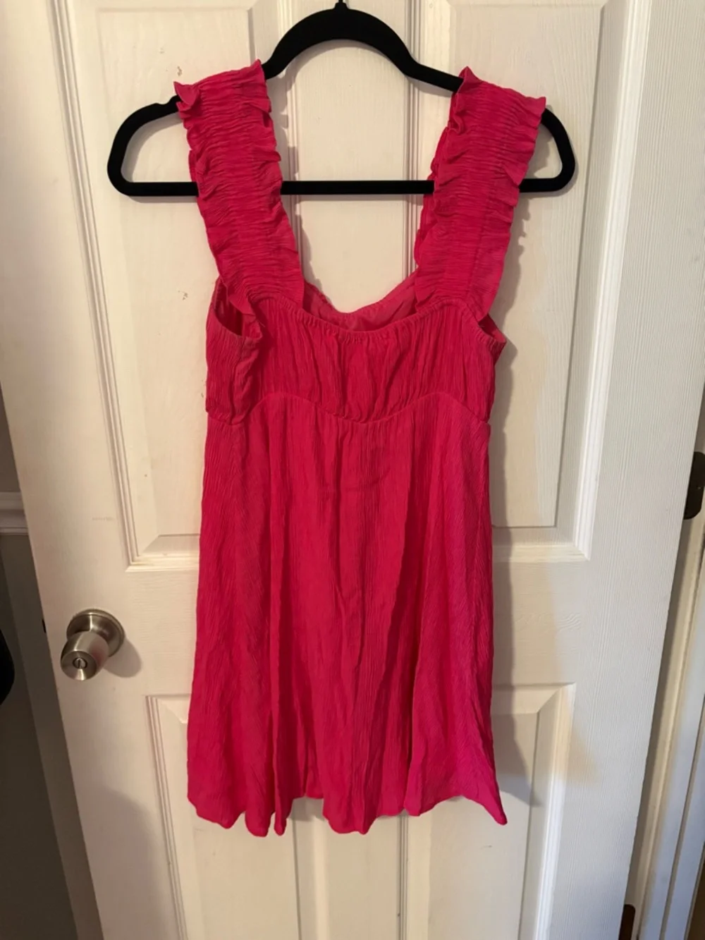 Pink Ruffled Strap Mini Dress - Picture 3 of 4